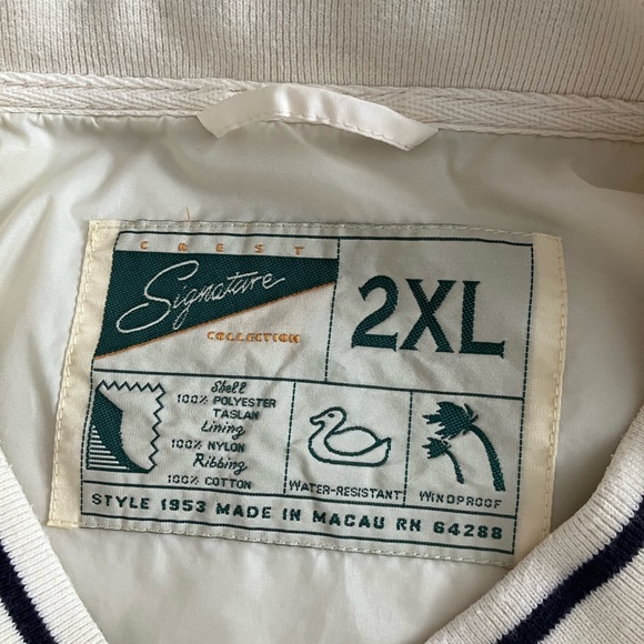 Vintage Crest Signature Collection Windbreaker, Sz. 2XL, navy/off-white, DeLaval - Picture 5 of 9